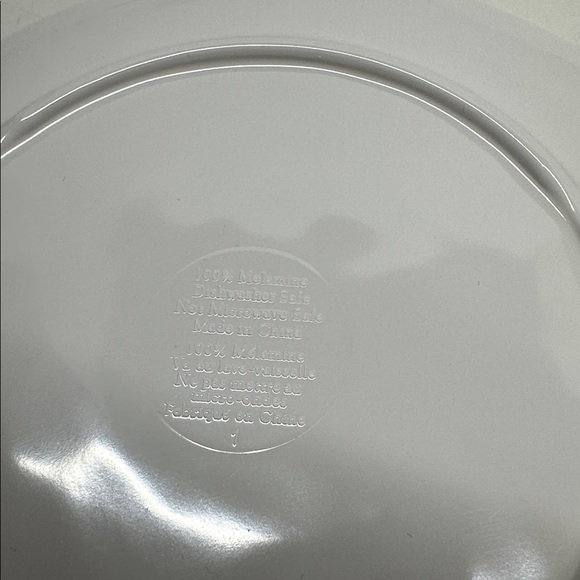 Blue White Checkered Melamine Round 6.5" Dessert Plates Indoor Outdoor Set of 6 - Picture 5 of 7